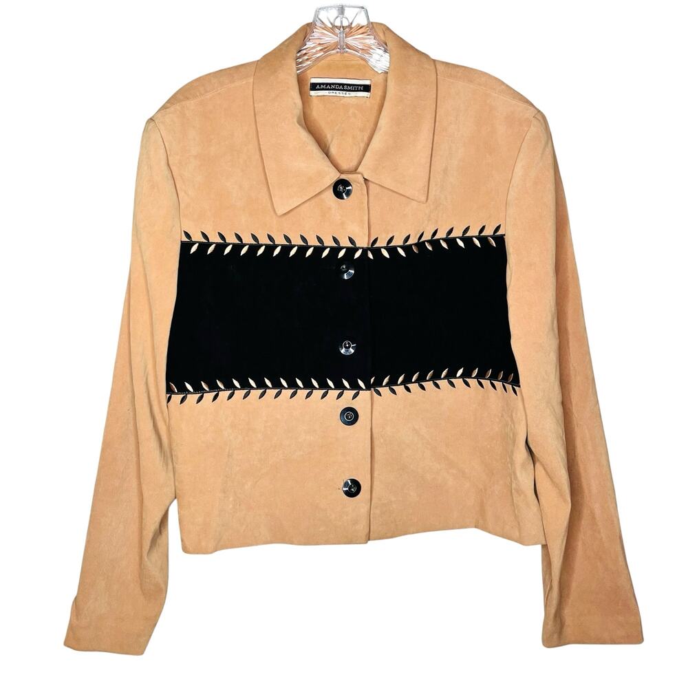 Amanda Smith Western Faux Suede Button Jacket